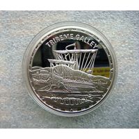 25 долларов 2005 Соломоновы острова. "Корабли. Трирема". Серебро 999.