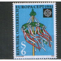 Полная серия из 1 марки 1981г. Австрия "СЕРТ. Майское дерево" MNH