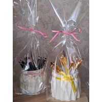 Ваза с кисточками для макияжа (20шт), новые, изделие из гипса