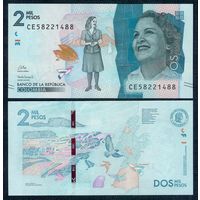 Колумбия 2000 песо 2021 год, UNC
