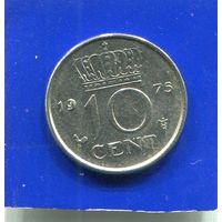 Нидерланды 10 центов 1975
