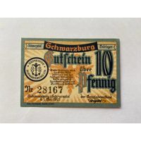 Нотгельд 10 пфеннигов Шварцбург. Веймарская республика - 1602