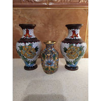 Винтаж. Красивые вазы Клуазоне за все.