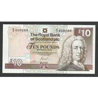 Шотландия 10 фунтов 2001 года. Royal Bank of Scotland. Тип Р-353b. Состояние UNC