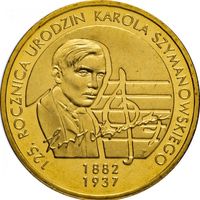 Польша 2 злотых, 2007 125 лет со дня рождения Кароля Шимановского UNC