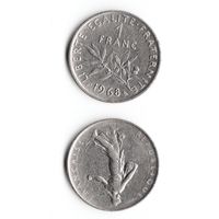 1 франк Франция 1968 год