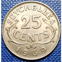 Сейшелы 25 центов 1969 г.