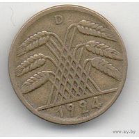 ГЕРМАНСКОЕ ГОСУДАРСТВО (ВЕЙМАРСКАЯ РЕСПУБЛИКА)  10 РЕНТЕНПФЕННИГОВ 1924 D