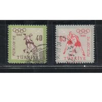 Турция-1956,(Мих.1490-1491) гаш.   , Спорт, ОИ-1956 ,(полная серия)