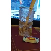 Мишка.Карандашница,рюмка. Стекло СССР . Агитация,Олимпиада.