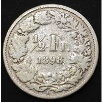 Швейцария 1/2 франка, 1898 года.