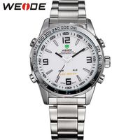 Часы с браслетом Weide WH-1009 с рубля , японский механизм,аналоговое и цифровое время,минеральное стекло,вращающийся лимб,дата,секунды