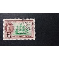 Великобритания\258с\ БРИТАНСКИЙ ГОНДУРАС 1949 150 лет сражения при Сент-Джордж Кей. Парусник
