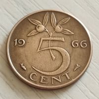 Нидерланды 5 центов 1966г.