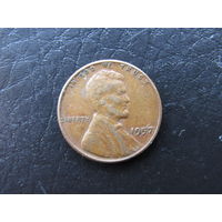 США 1 цент, 1957 Пшеничный Пенни, Линкольн.