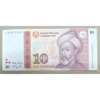 10 сомони 1999 года - Таджикистан - первый выпуск - UNC