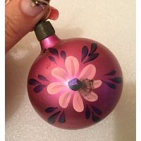 Игрушка ёлочная Шар Маргаритка, стекло. СССР