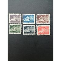 Польша 1948 Полная серия марок "Кентавр" (гашение без клея, на 5 марках наклейки) Mi.479-484 каталог 3.40 евро