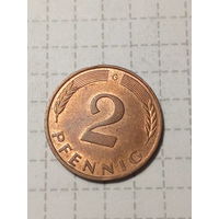 2 пфеннига ФРГ  1995 G год