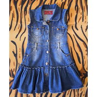 Сарафан синий джинсовый на 5-6лет (р.110-116) на девочку, б.у