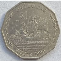 Белиз 1 доллар 1990 г. Корабль