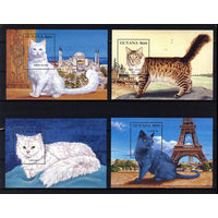 1992 Гайана. Кошки. 4 блока