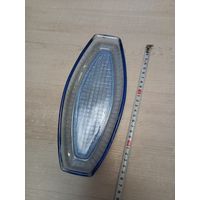 Тарелка СССР цветное стекло, голубое