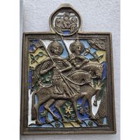 Меднолитая икона борис и глеб эмаль с 1 руб без мц распродажа коллекция