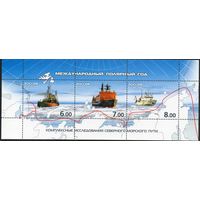 Россия 2008. Международный полярный год. Корабли. Лист 1247-49