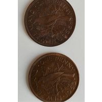 Монеты 1 пенни Новая Зеландия  1953 и 1956 года