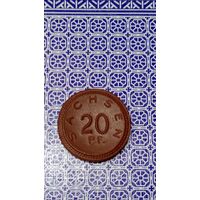 Германия нотгельд Саксония 20 пфенниг 1921 керамика