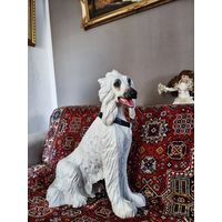 Коллекционная Статуэтка  Афганская Борзая Керамика C.S.M. Italy, Середина ХХ век