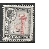 Родезия и Ньясаленд. Королева Елизавета II. Телеграфная линия. 1959г. Mi#20.