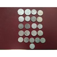 Набор монет биллон. 22 шт. Пруссия, Россия для Польши, Герцогство Варшавское.