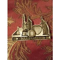 Магнит с изображением достопримечательностей Дубая(ОАЭ ,включая Бурдж-Халифа и Бурдж-эль-Араб.