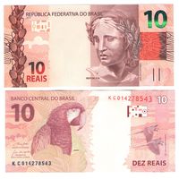 Бразилия 10 реалов 2010 год UNC