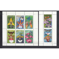 Бабочки и орхидеи. Тува. 2 малых листа. Michel N  (- е).