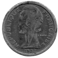 Французская Республика. 1 звонок 1937 г. Токен PTT. Цинк.
