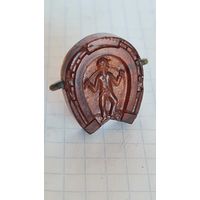 ДУХСТОРОННЯЯ ПЕЧАТЬ ПОДКОВА КОНЯ И НАЕЗДНИК