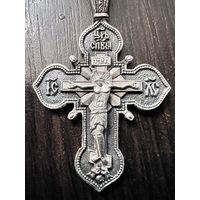 Большой крест двусторонний спас богородица 925 с рубля