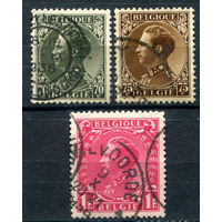 Бельгия - 1934/35г. - король Леопольд III - 3 марки - полная серия, гашёные [Mi 393-395]. #2-Bc-36-B-1