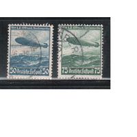 Германия(Рейх)-1936,(Мих.606-607  гаш., Дирижабои (полная серия)