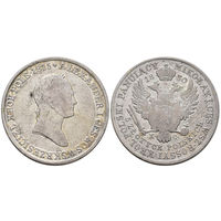 Россия- Польша великолепные по состоянию 5 злотых 1830 г K G Николай 1 Варшавская чеканка патина