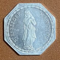Германия Нюрнберг нотгельд 20 пфеннигов 1919 год. Нюрнбергская Мадонна. трамвайный жетон