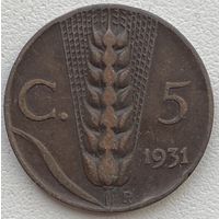 Италия 5 чентезимо 1931 г.