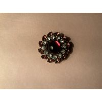 Брошь Кабошон аметистовое стекло Чехия 50-е