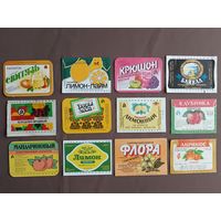 Белорусские этикетки от безалкогольных напитков по рублю, цена за 1 шт., см. описание лота, ю-930-8 (3505)