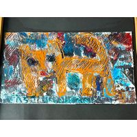 Картина масло Тимофеев Виктор Евгеньевич Кот 2018 29х34см