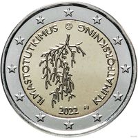 2 евро 2022 Финляндия Исследование климата UNC из ролла