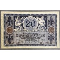 Банкнота 20 марок 1915 год. Германская империя